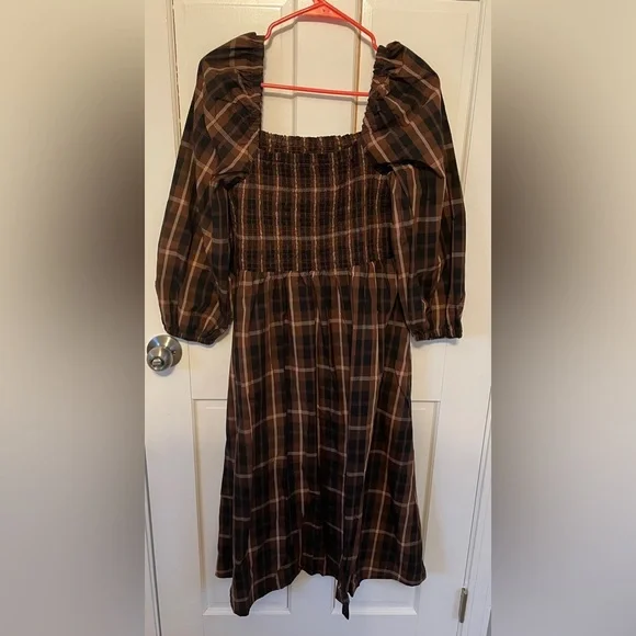 J.Crew Smocked Puff-sleeve Dress in Friday Plaid - Picture 5 of 7